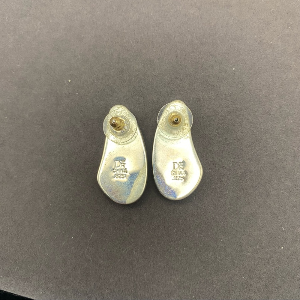 Jay King - Desert Trading Co. signed 925 Coral Inlay Earrings - Picture 6 of 9